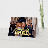 おめでとうモダン卒業シンプル写真 箔グリーティングカード (正面)