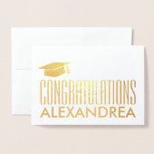 おめでとうモダン名実在銀 箔カード (封筒付き正面)