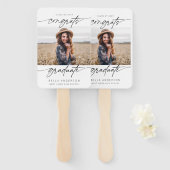 おめでとうモダン大学院卒業スクリプト写真 ハンドファン (正面&裏面)