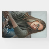 おめでとうモダン大学院卒業写真スクリプト 横断幕 (横)