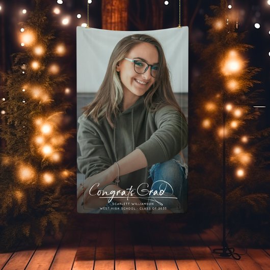 おめでとうモダン大学院卒業写真スクリプト 横断幕