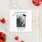 おめでとうモダン大学院卒業写真 スタンダードカクテルナプキン (インサイチュ)