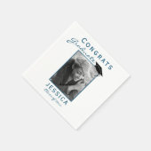 おめでとうモダン大学院卒業写真 スタンダードカクテルナプキン (角)