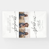 おめでとうモダン大学院卒業生スクリプト3写真 横断幕 (横)