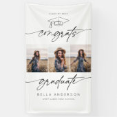 おめでとうモダン大学院卒業生スクリプト3写真 横断幕 (縦)