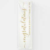 おめでとうモダン金ゴールドカスタム卒業 横断幕 (縦)