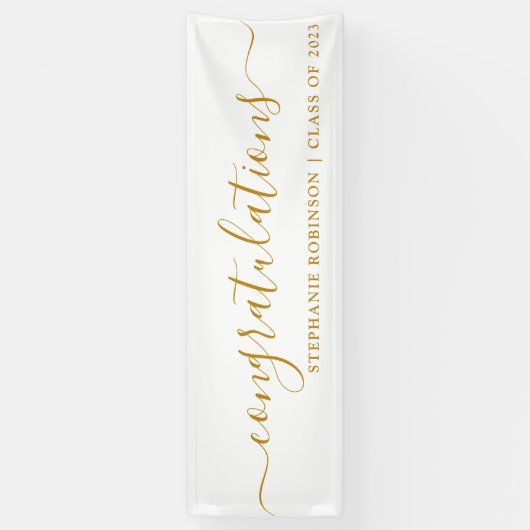 おめでとうモダン金ゴールドカスタム卒業 横断幕 (縦)