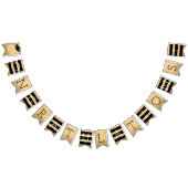 おめでとうモダン金ゴールド卒業党 バンティングフラッグ (全)