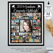 おめでとうモダン院卒業52写真コラージュ ポスター