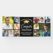 おめでとうモダン院生12写真提供ブラック 横断幕 (横)