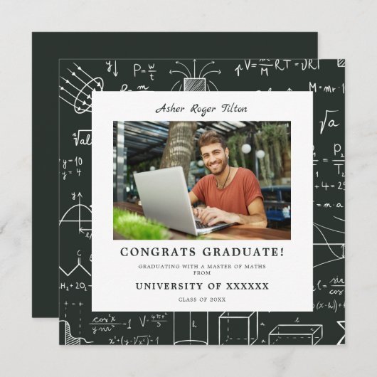 おめでとうモダン Math Background Elements Adrievent (正面/裏面)