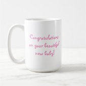 おめでとうモンミー新生児写真テンプレート コーヒーマグカップ (左)