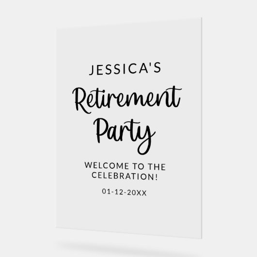 おめでとうリタイアパーティーウェルカムアクリルサイン アクリルサイン (傾斜)