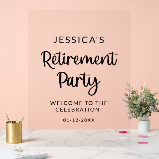 おめでとうリタイアパーティーウェルカムアクリルサイン アクリルサイン (ウェディング)