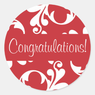 おめでとうリーフフローリッシュ封筒用シール ラウンドシール