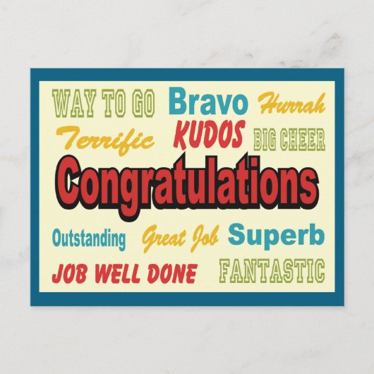 おめでとうレトロの色 ポストカード (正面)