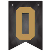 おめでとうヴィンテージシャルボードブラック金ゴールド バンティングフラッグ (第2の旗)