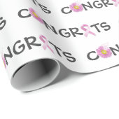 おめでとう乳がんピンクリボン ラッピングペーパー (ロールコーナー)