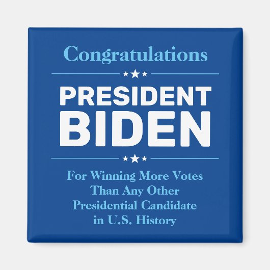 おめでとう代表バイデン氏投票で最も多い候補者ブルー マグネット (正面)