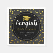 おめでとう任意の年の大学院金ゴールド紙吹雪 スタンダードカクテルナプキン (正面)