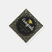 おめでとう任意の年の大学院金ゴールド紙吹雪 スタンダードカクテルナプキン (角)