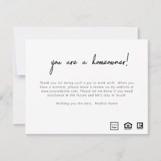 おめでとう住宅所有者のポストクローディングカード 招待状