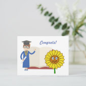 おめでとう卒業ひまわりポストカード ポストカード (スタンド正面)