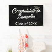 おめでとう卒業キャップパーティーバナー – カスタム看板 横断幕 (インサイチュ)