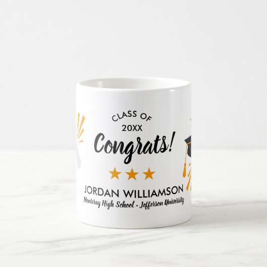 おめでとう卒業グラッドキャップグラッドネームクラス20XX コーヒーマグカップ (中央)