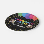 おめでとう卒業バルーン紙吹雪のグラフ ペーパープレート (アングル)