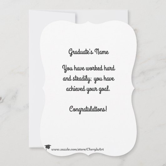 おめでとう卒業パーソナライズされたカード (裏面)
