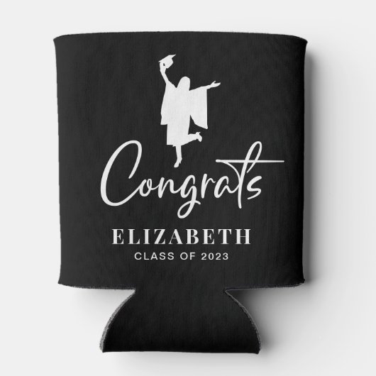 おめでとう卒業パーティブラック 缶クーラー (裏面)