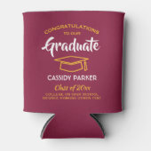 おめでとう卒業パーティマルーンレッド金ゴールドイエロー 缶クーラー (正面)