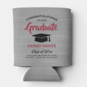 おめでとう卒業パーティーブラッシュグレーレッド&ブラック 缶クーラー (裏面)