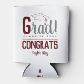 おめでとう卒業パーティーマルーンアンドグレー 缶クーラー (正面)