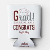 おめでとう卒業パーティーマルーンアンドグレー 缶クーラー (裏面)