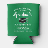 おめでとう卒業パーティーモダングリーンホワイトブラック 缶クーラー (正面)