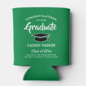 おめでとう卒業パーティーモダングリーンホワイトブラック 缶クーラー (裏面)