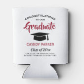 おめでとう卒業パーティーモダンレッドホワイト&ブラック 缶クーラー (裏面)