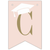 おめでとう卒業パーティー赤面ピンク金ゴールド バンティングフラッグ (第1の旗)