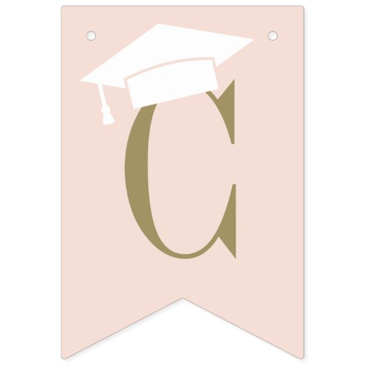 おめでとう卒業パーティー赤面ピンク金ゴールド バンティングフラッグ (第1の旗)