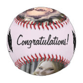 おめでとう卒業ピンク卒業2写真 野球ボール (裏面)