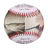 おめでとう卒業ピンク卒業2写真 野球ボール (正面)