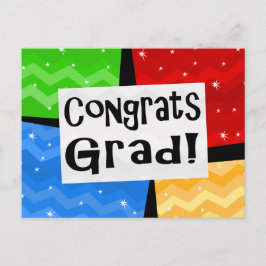 おめでとう卒業フェスティバル数々のカラー卒業パーティー インビテーションポストカード