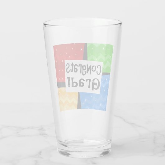 おめでとう卒業フェスティバル数々のカラー卒業パーティー タンブラーグラス (裏面)