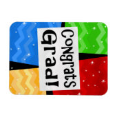 おめでとう卒業フェスティバル数々のカラー卒業パーティー マグネット (横)