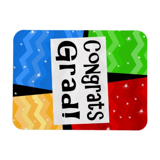 おめでとう卒業フェスティバル数々のカラー卒業パーティー マグネット (横)