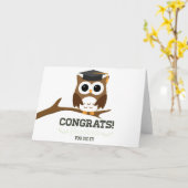 おめでとう卒業フクロウ カード (黄色い花)