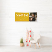 おめでとう卒業モダン黄色の卒業写真 横断幕 (インサイチュ)