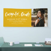 おめでとう卒業モダン黄色の卒業写真 横断幕 (トレードショー)